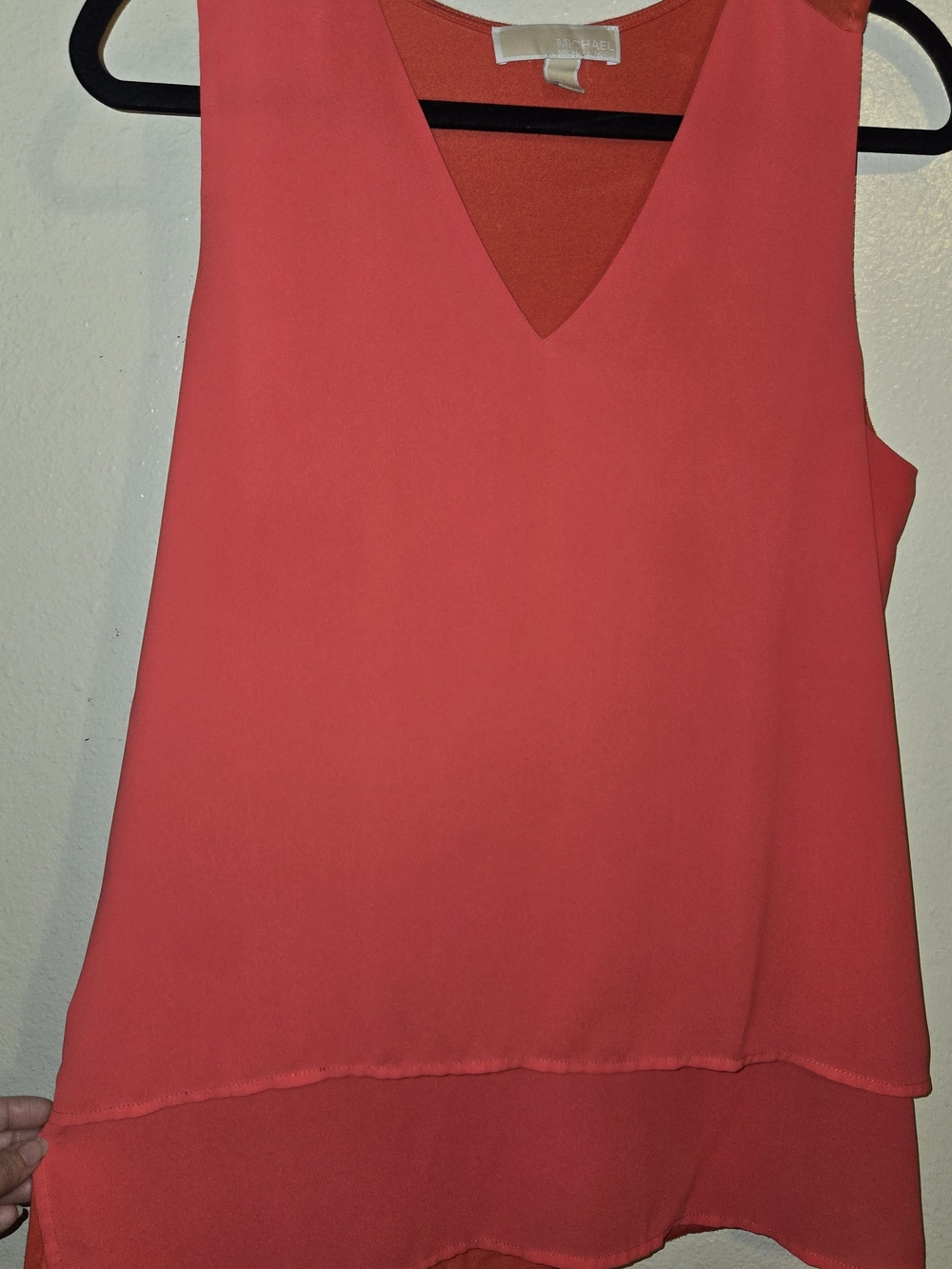Michael Kors Coral Pink V-Neck Layered Camisole